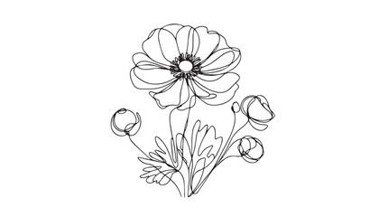 Continuous one single minimal line drawing Aster