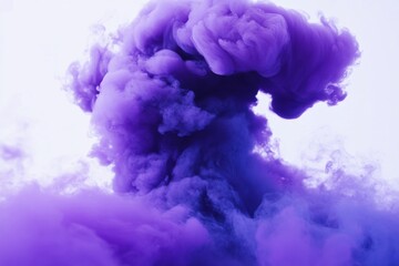 Fototapeta premium Purple smoke swirl on bright backdrop for striking visuals and innovative designs in branding, event decoration, and marketing strategies