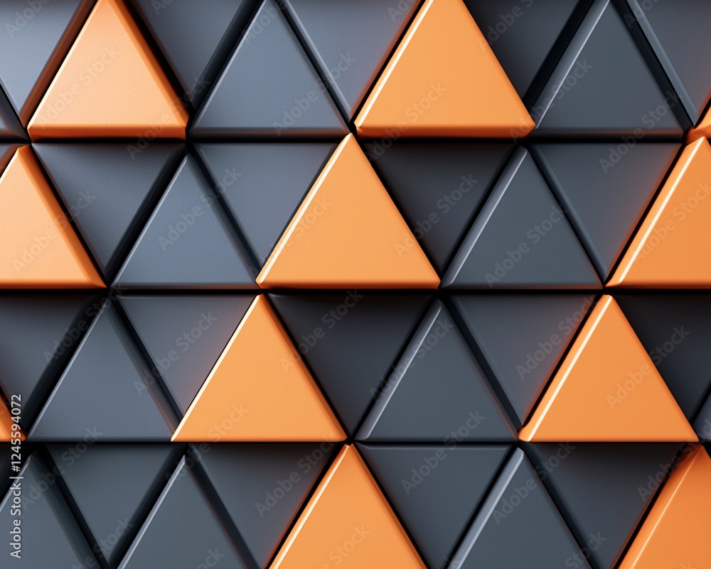 Poster abstract orange grey triangle pattern background