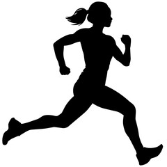 走る女性のイラスト
