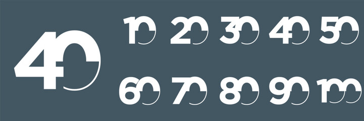 Obraz premium collection anniversary abstract logotype vector design set icon 10 to 100