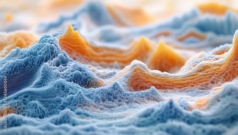 Poster abstract textured waves in soft pastel colors with intricate patterns and natural flowing shapes rep