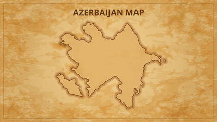 A Vintage Map Depicting the Borders of the Azerbaijan. Azerbaijan map with federal states in A vintage map based background, Political Azerbaijan Map