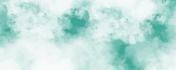 Green water color Mint abstract texture background. cloudy Minty sky background with clouds, cloudy light blue smoke. Blurry and cloudy blue sky background with clouds. 
