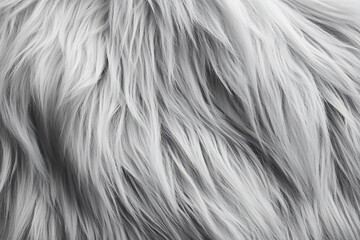Soft and Fluffy White Fur Texture Close-Up