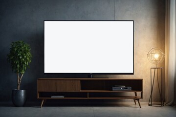 empty Flat screen TV , mock up, high resolution photography generated by AI