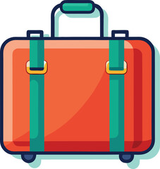 Cute Summer icon On A Trasparent Base - Suitcase