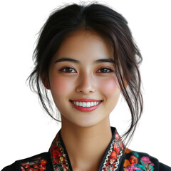 portrait of a young woman transparent background