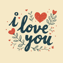 "I LOVE YOU" Vector Typography: A Modern and Aesthetic Love Design