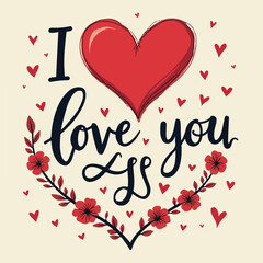 "I LOVE YOU" Vector Typography: A Modern and Aesthetic Love Design