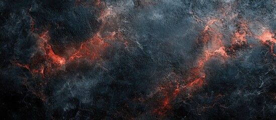 Dark marble background with swirling gray tones and hints of deep red, ideal for designing stylish grunge membership cards and promotional materials.