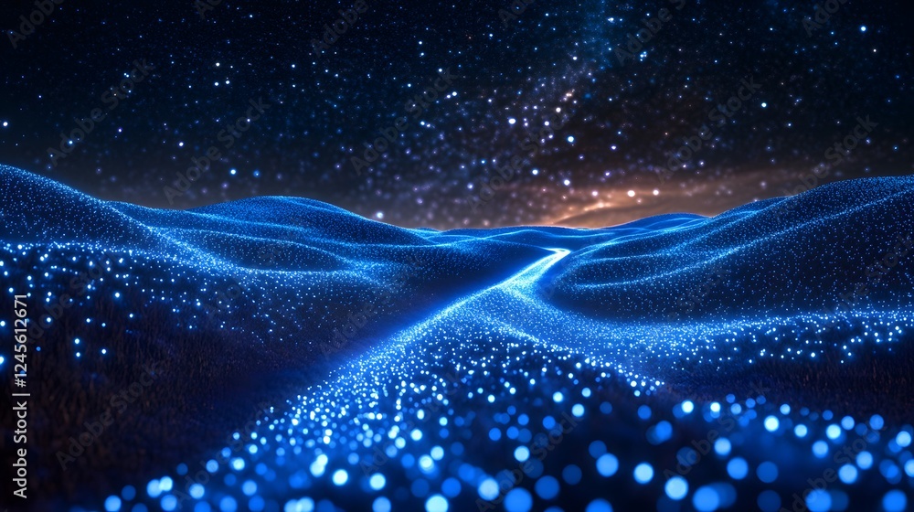 Aufkleber blue and black background with stars creating optical illusion starfields and dizzying patterns