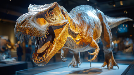  t-rex dinosaur model in museum