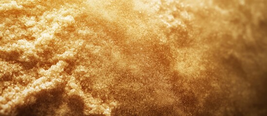 Aerial view showcasing rich organic brown sugar texture against a soft gradient brown backdrop emphasizing warm earthy tones and soft granules distribution.