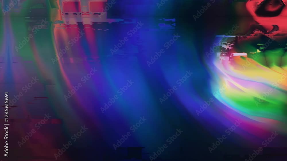 Poster colorful spectrum curved lines are creating a tunnel effect with light and shadow, giving an abstrac