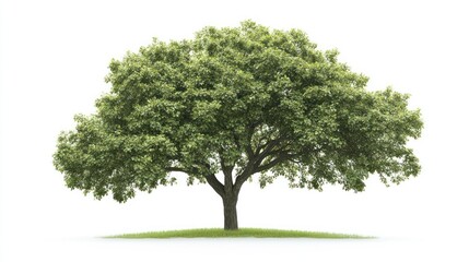 Obraz premium Lush green tree, isolated on white, nature background, environmental design