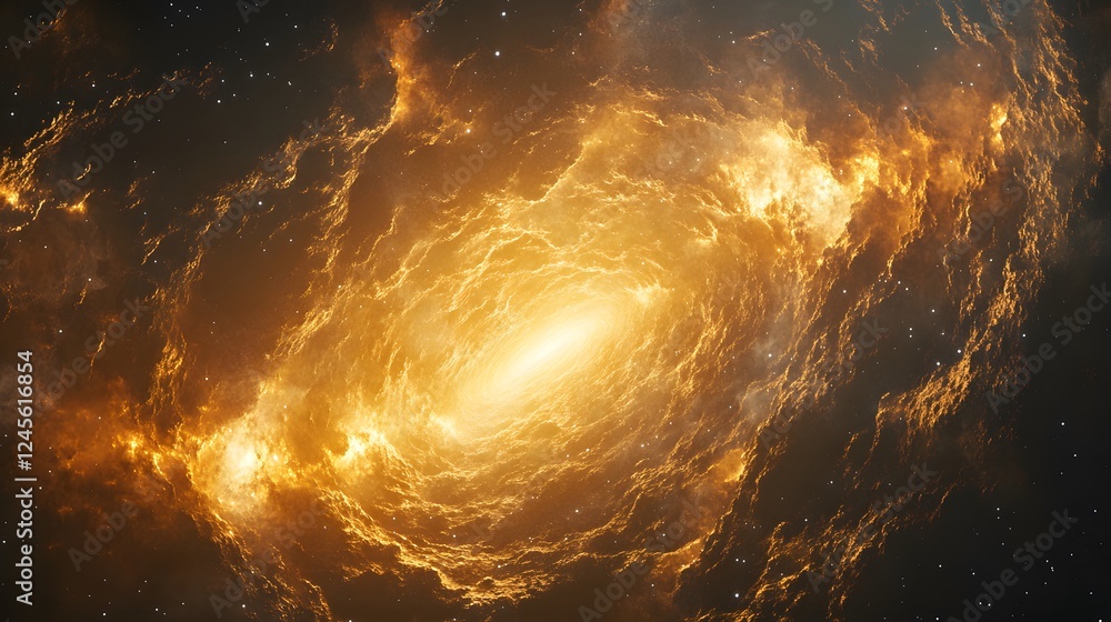 Aufkleber large orange spiral shaped object in the sky with a serene void and interstellar expression