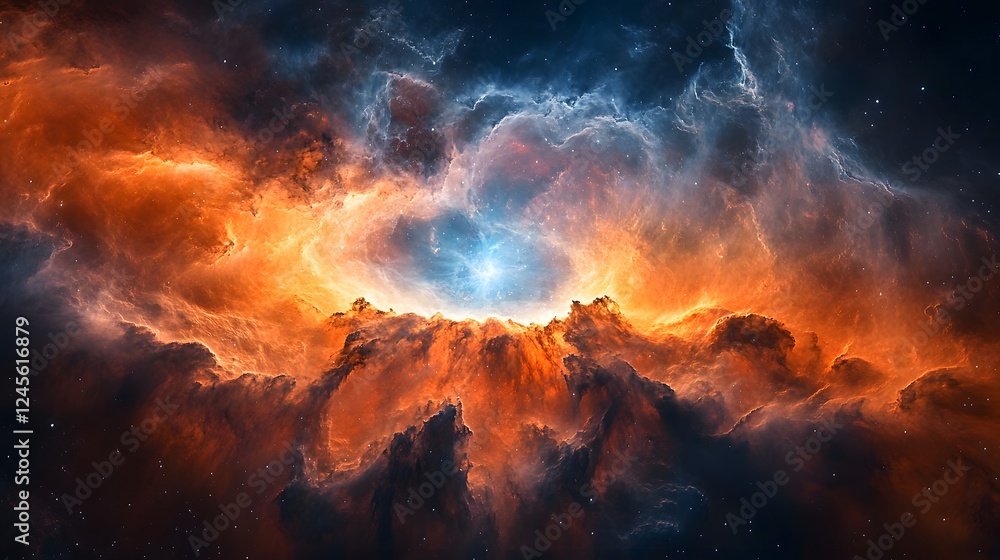Aufkleber colorful sky with vibrant hues and interstellar patterns creating a serene void atmosphere