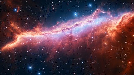 Obraz premium Colorful nebula with distant star creating a serene cosmic void in deep space atmosphere