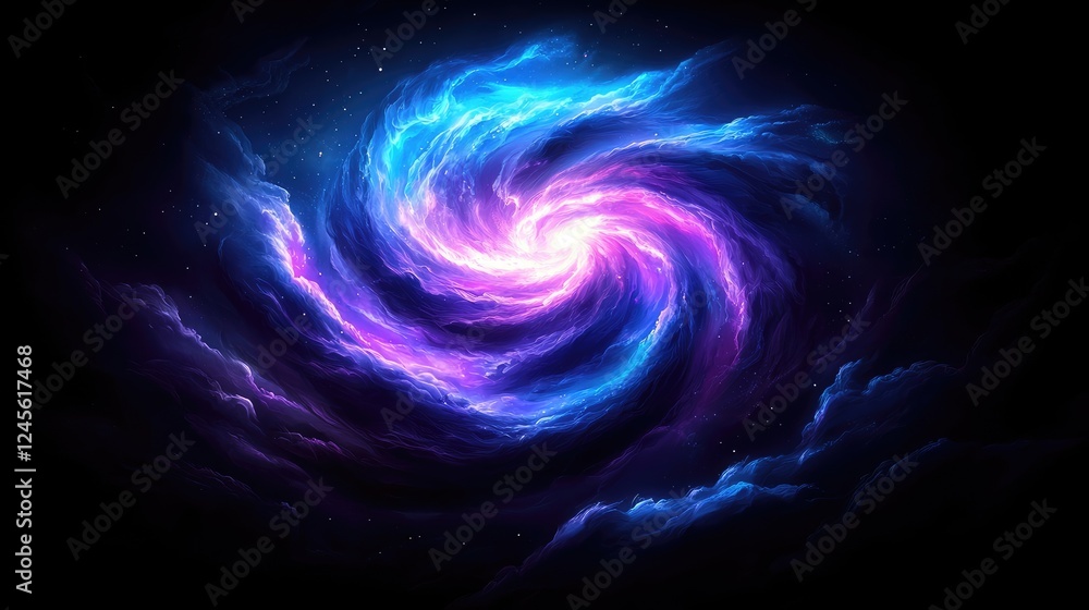 Poster galactic swirl of colors outer space digital art cosmic environment celestial viewpoint abstract con