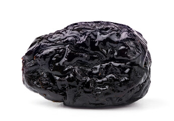 Dried prune isolated on white background. clipping path.