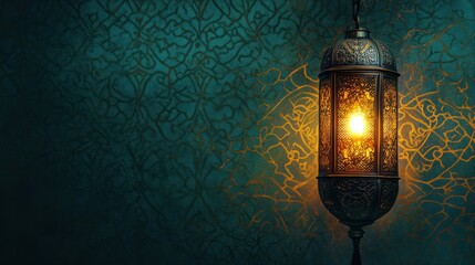 Ornate Ramadan Lantern with Mystical Glow