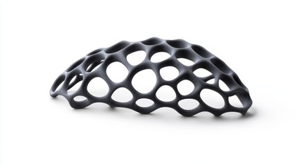 A modern, sculptural object featuring a lattice design, combining aesthetic appeal with a sense of lightness and structure.
