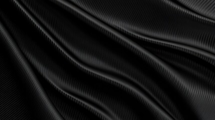 Obraz premium A close-up of luxurious, flowing black fabric, showcasing its smooth texture and elegant drape.