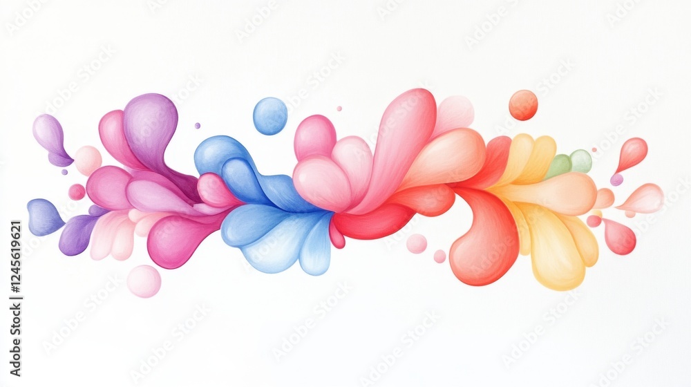 Poster a vibrant abstract design featuring colorful, fluid shapes that blend seamlessly, creating a sense o