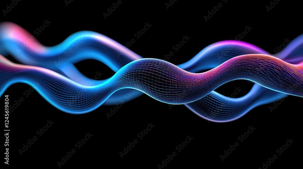 Aufkleber dynamic colorful wave motion abstract digital art modern digital environment close-up visual concept
