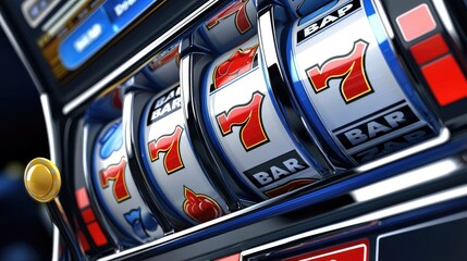 Spinning reels action casino floor digital art exciting environment close-up view gambling concept