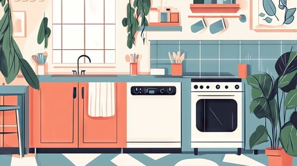 A deep-cleaning session in a cozy kitchen, starting with large appliances first.