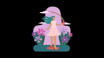 A visually appealing flat vector animation centered on beauty and self-care, with characters enjoying spa treatments and makeup sessions.