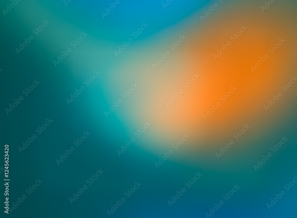 Poster abstract blurred background with smooth gradient. blue and orange colors blend softly creating a cal