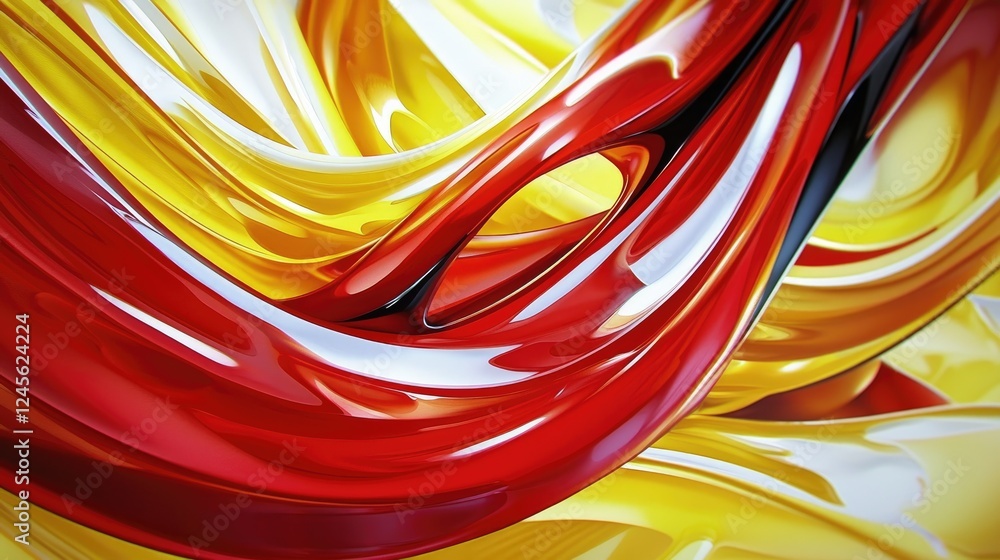 Poster dynamic flowing colors abstract art digital design vibrant environment close-up view visual concept 