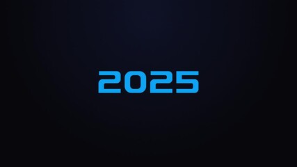 Glowing explosion 2025 text reveal blue and pink - Powered by Adobe