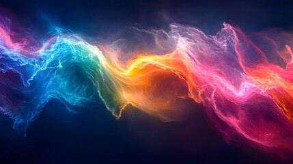 Fototapeta premium Colorful smoke wallpaper with bright streaks of light representing cosmic energy and abstract design elements