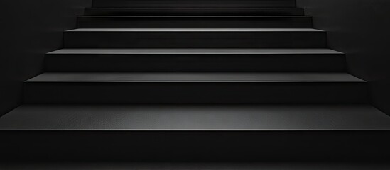 Chic dark grey staircase backdrop with minimalist aesthetic showcasing slender floating steps illuminated against a smooth surface in a subtle gradient