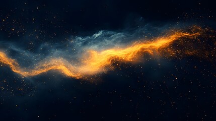 Fototapeta premium Large cluster of yellow and blue stars with celestial energy motifs pulsing in radiant colors