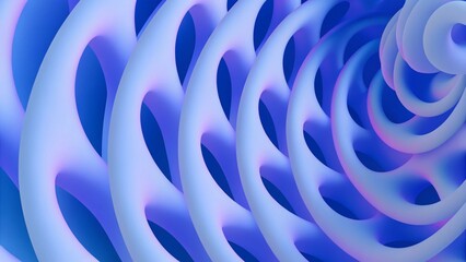 Fototapeta premium 3d spiral shapes, blue abstract minimalist background, modern, digital, futuristic, elegant design, smooth curves, clean composition, stylish decor, contemporary, visual art