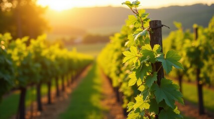 vineyard in the morning