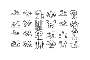Download a high-quality landscape linear icon vector illustration. Perfect for logos, outdoor themes, nature designs, web graphics, and minimalist artworks.t