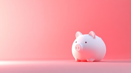 Pink piggy bank savings background studio shot