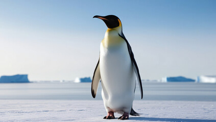 Fototapeta premium penguin on the south pole beach