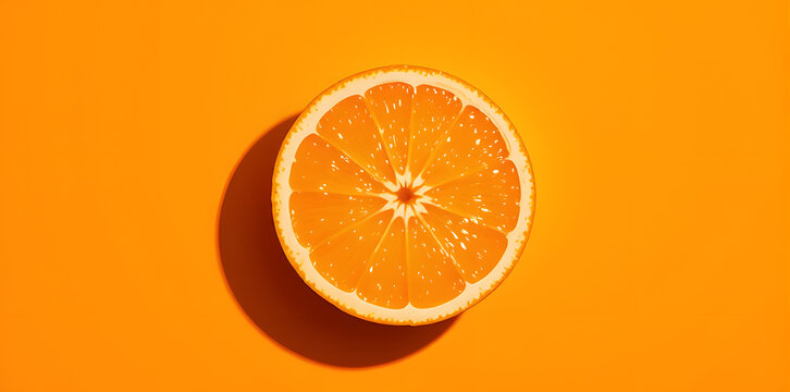 Vibrant Orange Slice on Orange Background