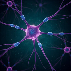 3d rendered illustration of nerve Cells. Exploring the Intricate World of Neurons. Stunning 3D Microbiology Render of Nerve Cells Background.
