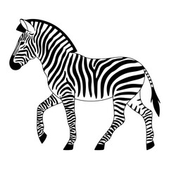 Elegant Zebra Vector Illustration with Classic Striped Pattern