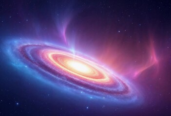 Explore the Wonders of a Vibrant Galaxy in the Depths of Space. Generative AI