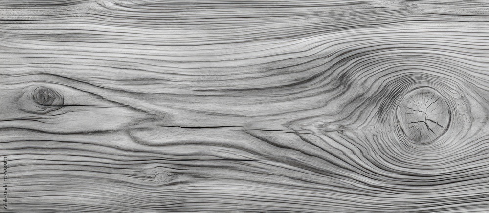 Poster gray pine wood texture featuring horizontal grain patterns in shades of gray, with knots and uneven 