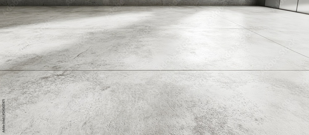 Poster minimalist concrete floor texture with soft light reflections in neutral gray tones creating a sleek